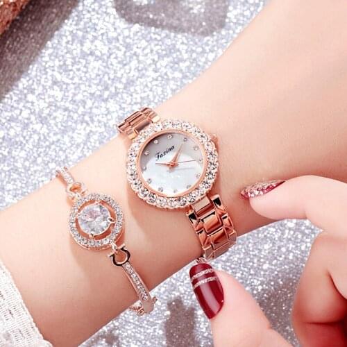 2021 fashion watch female two-piece quartz watch set ladies watch
