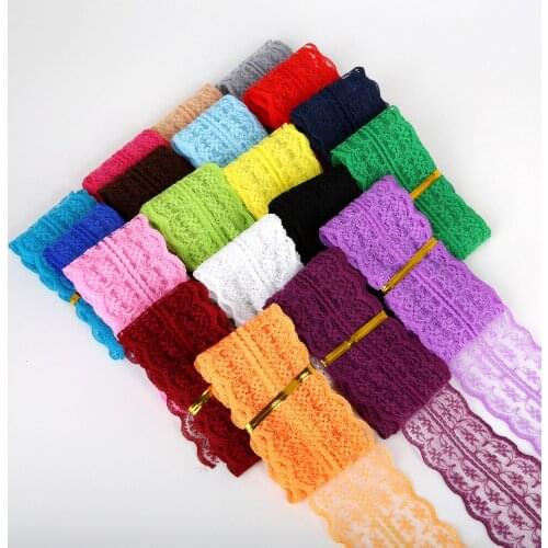 5Yards/lot Lace Ribbon Trim Fabric 20mm DIY Embroidered Net Lace Trim For Sewing Decoration african lace fabric