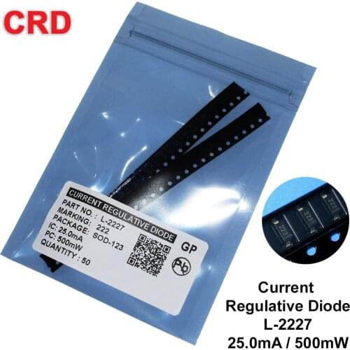 50PCS/LOT CRD Diode kit L-2227 25mA SMD SOD-123 CURRENT REGULATIVE DIODES NEW Free shipping It can be used in LDE lamps