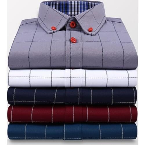 Four Seasons Brand New Men Plaid Long Sleeve Shirt Classic Fashion Business Casual Loose Top Male 2021 New Trend Office Clothes