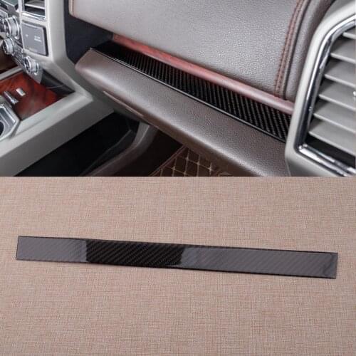Car Carbon Fiber Black Inner Co-pilot Storage Slot Mat Trim Cover Fit For Ford F150 2015 2016 2017 2018 2019 2020