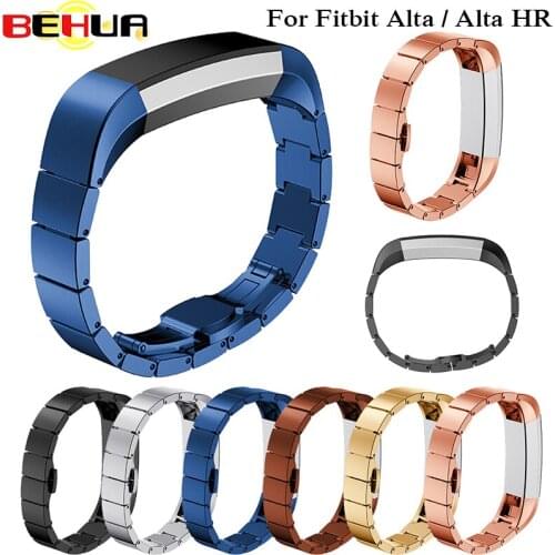 7 Colors Stainless Steel Metal Watchband for Fitbit Alta Alta HR Strap Rate Heart Smart Bracelet A Bead High Quality Watch Band