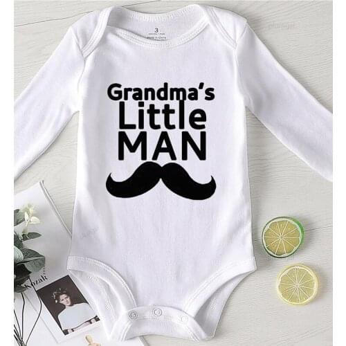 One Piece Jumpsuit Toddler Girl Winter Clothes Rompers for Newborn Kids Outfits Printing Grandpas Little Man Infant Girls
