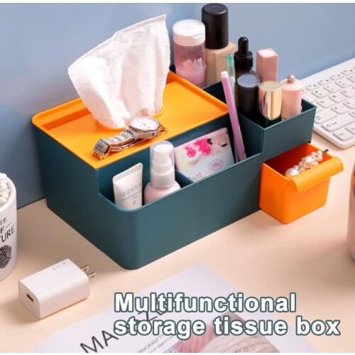 Decorative Widely Use Tissue Box Phone Holder Cosmetics Storage Case for Indoor