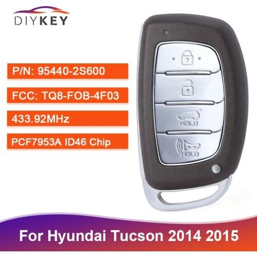 DIYKEY P/N: 95440-2S600 433.92MHz PCF7953A ID46 TQ8-FOB-4F03 4 Button Prox Smart Remote Car Key Fob for Hyundai Tucson 2014 2015