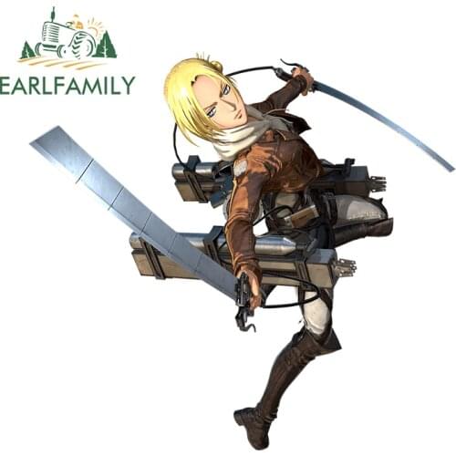 EARLFAMILY 13cm x 12.2cm For Attack on Titan Repair Car Sticker Waterproof Scratch-proof Decal Car Accessories Decoration