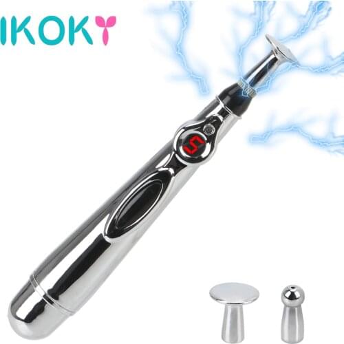 IKOKY Electric Shock Stick Penis Clitoris Breast Nipple Stimulator Breast Clitoris Penis Massage Sex Toy Electrical Climax