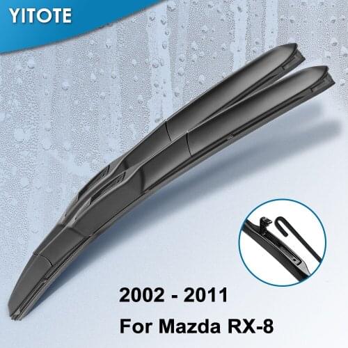 YITOTE Windscreen Hybrid Wiper Blades for Mazda RX-8 Fit Hook Arms 2002 2003 2004 2005 2006 20072008 2009 2010 2011