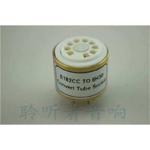 Gold-plated socket E182CC (TOP) to 6H30 tube conversion seat
