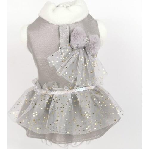 Leather Dog Dress Girl Dog Clothes Winter Pet Clothing Small Dog Costume Cat Puppy Chihuahua Yorkshire Pomeranian Corgi Clothes