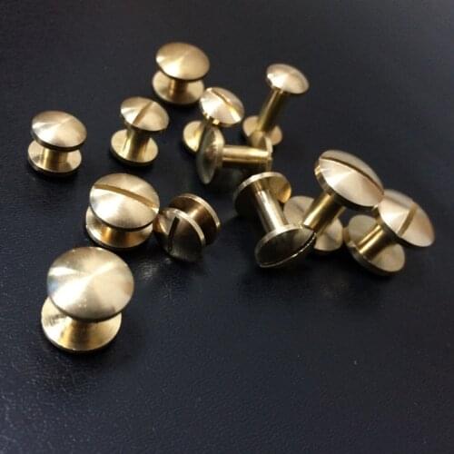 30pcs Luggage Leather metal Craft Solid Screw Nail Rivet4- 12mm Double arc Head Belt/strap Rivets Copper great quality