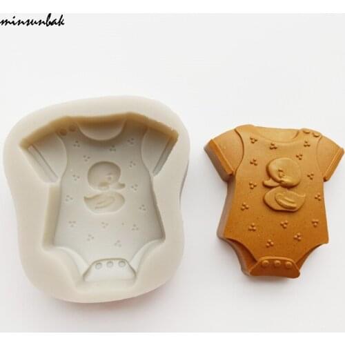 Minsunbak 3D Little Duck Baby Clothes Silicone Mold Handmade Soap Candle Mold