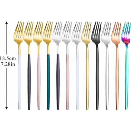 Stainless Steel Dessert Fork Cutlery Set Western Dinnerware Set Complete Kitchen Silverware Dessert Fork Tableware Eco Friendly