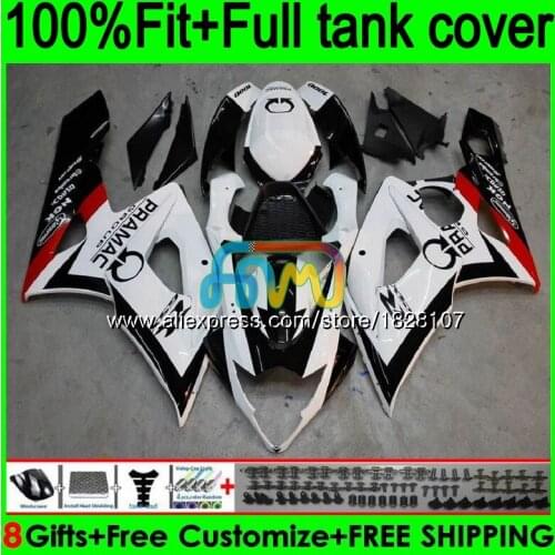 Injection For SUZUKI GSXR1000 K5 PRAMAC white GSXR-1000 GSX R1000 98BS.7 GSX-R1000 GSXR 1000 CC 1000CC 05 06 2005 2006 Fairings