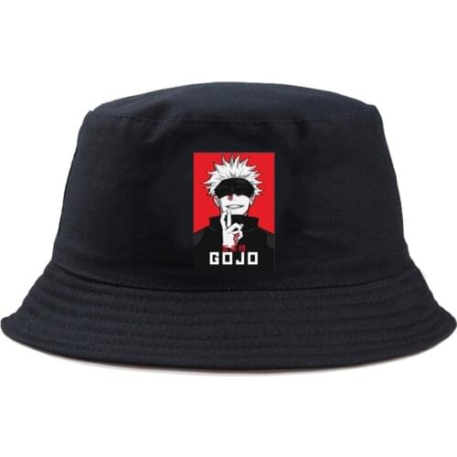Satoru Gojo Shaman Japan Anime print WomenS Panama Hat Casual Cotton Bucket Hats For Women Unisex Fashion MenS Fisherman Cap