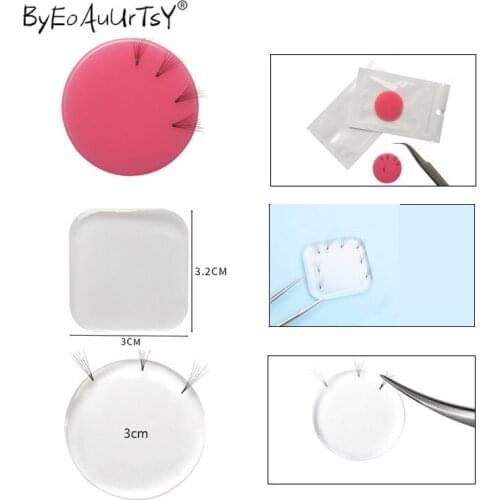 Silicone Grafting Lashes Pallet Stand Holder Transparent Round Dot False Eyelashes Extension Beauty Makeup Assistant Tools