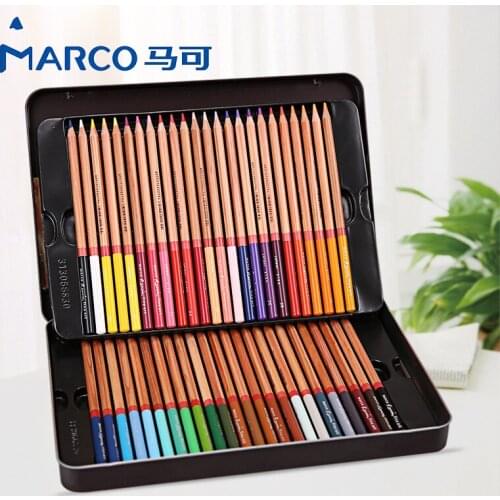 Marco Renoir Professional 24/36/48/72/100 Color Painting Pencils Drawing Colored Pencil School Art Pencil Tin Box
