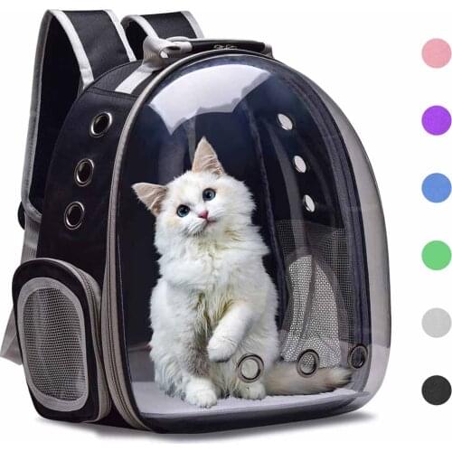 Backpack Cat Carrier Bags Breathable Pet Dog Rabbit Transporter Travel Large Space Capsule Cage Transparent Carrying Bag for Cat