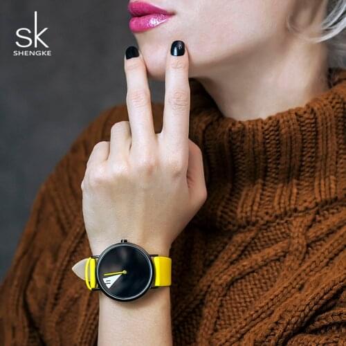 Shengke Creative Quartz Watch Women Fashion Leather Wrist Watch Reloj Mujer 2021 SK Womens Day Watches For Women #K0090