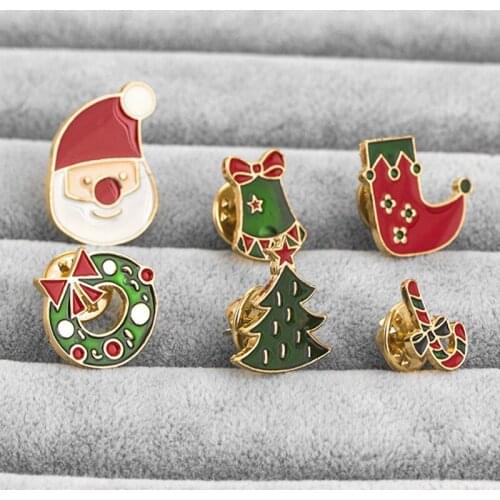 Cute Crystal Christmas Santa Claus Garland Snowman Brooch Pin Corsage Jewelry Gift