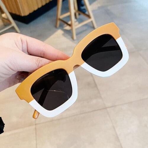 PATCHWERK Fashion Retro Square Double Colors Kids Sunglasses Brand Designer Children Eyewear Boys Girls Baby Goggle Shades