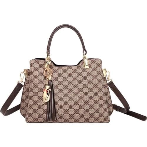 Shoulder Bag For Women 2021 New Luxury Designer Crossbody Leather Vintage Fashion Ladies Shopper Mahjong Plaid Big Handbags