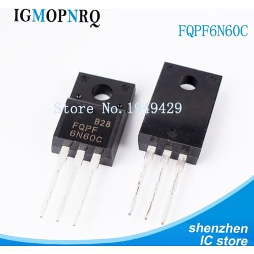 10PCS FQPF6N60C TO-220 6N60C 6N60 TO220 FQPF6N60 New Mosfet transistor IC