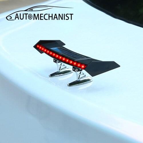 Universal Solar Energy Rear Wing For Car Decoration Spoiler Trunk Lip Air Deflector Spoiler Tail Wing Car Styling Exterior Parts