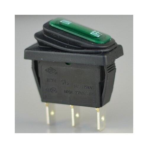 Ship switch KCD3 KCD1 11N-F4 3-pin green light waterproof power switch