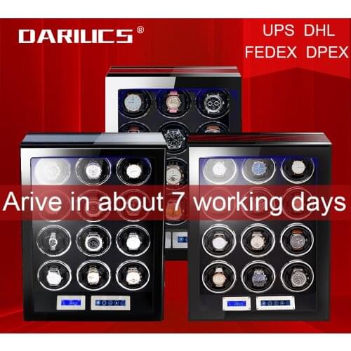 High-End Wood Watch winder Luxury Automatic watches box with Mabuchi motor LCD touch screen and Wooden Watch Accessories 12 slot