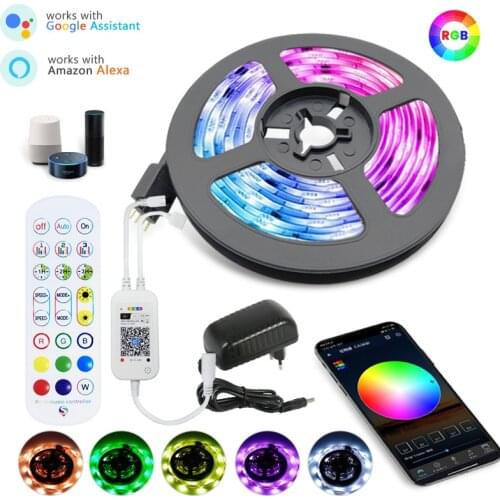 WiFi LED Strip 12V Light 20M 5M 10M 15M RGB LED Tape Wifi Controller Works with Alexa Flexible Lights for Room Home Decoration
