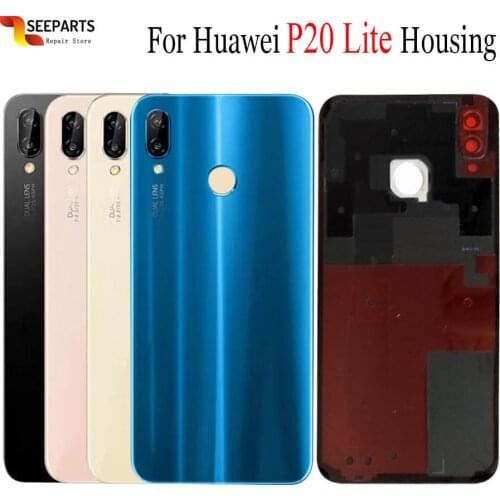 For Huawei Nova 3e Back Battery Cover Glass P20 Lite With Camera Lens Rear Door Housing Case Panel Glass For Huawei P20 Lite