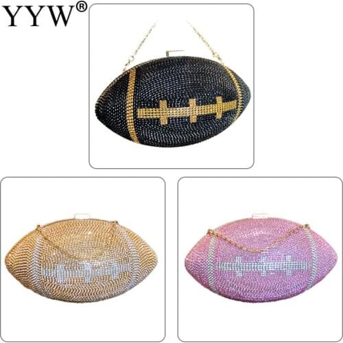 Mix Rhinestone Clutch Bags Women in Evening Bags Football Shape Ladies Clutch Hand Bags New Arrival 2021 Luxury Designer Clutch