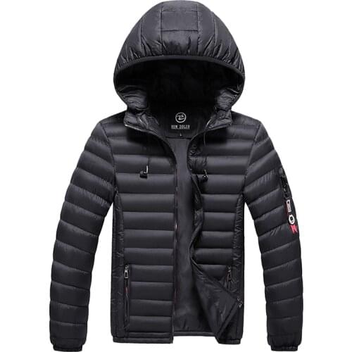 Winter Bomber Jacket Men Warm Coat Jackets Mens Parkas Mens Coats Zipper Hooded Thick Jackets and Coats Padded Down Outerwear