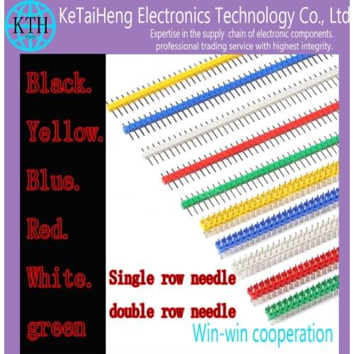 20pcs/lot 2.54 40 Pin 1x40 Single Row Male Breakable Pin Header Connector Strip PLS-40 Colorful color 2.54mm