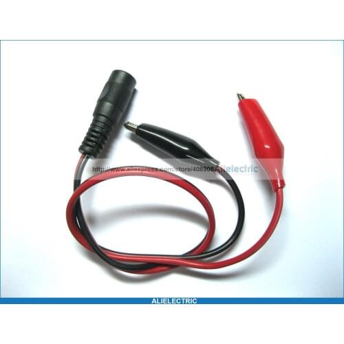 20 Pcs DC Power 5.5 x 2.1mm Female Jack Connector to Dual Alligator Clip Cable