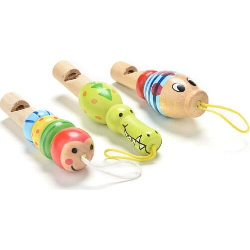 2016 Wooden Animal Whistle Music Toy Cartoon Random Shipment Children Toy Gift Colors Random