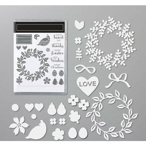 3D Flower Wreath Metal Cutting Dies DIY Scrapbooking Album Decorative Crafts Embossing Paper Cards Making Tools Punch Stencils