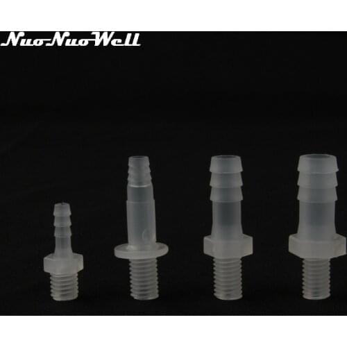 5pcs NuoNuoWell Food Grade M8 M10 Male Thread to 4mm~12mm Hose Straight Connector Aquarium Fittings Air Pump Pipe Adapter