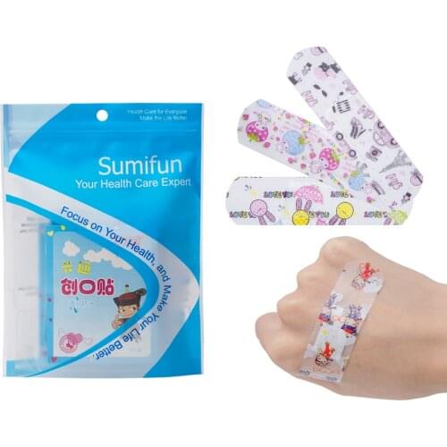 50Pcs/5bag Waterproof Bandage First aid Hemostatic Medical Disposable Band-Aid with a Serile Stickers Gauze Pad Wound Plaster