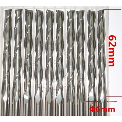 6mm*62mm,Freeshipping,CNC wood tools,carbide End Mill,woodworking insert router bit,Tungsten steel milling ,MDF,PVC,Acrylic,Wood