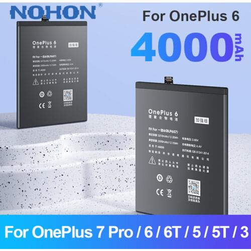 Nohon Battery for Oneplus 6 Mobile Phone Batarya for Oneplus6 BLP657 Oneplus 5 5T 3 3T Replacement Original Bateria Batteries