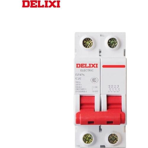 DELIXI Miniature circuit breaker MCB DZ47S 6KA 2P type C 1A 2A 3A 4A 6A 10A 16A 20A 25A 32A 40A 50A 63A