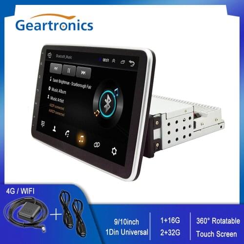 1Din Android Car Multimedia Player WiFi/4G 9/10inch Rotatable Touch Screen Car Auto Radio Real 2+32G Universal Car MP5 Player