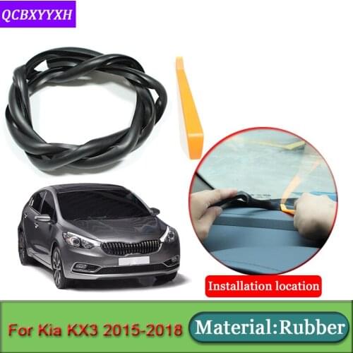Car-styling For Kia KX3 2015-2018 Rubber Anti-Noise Soundproof Dustproof Car Dashboard Windshield Sealing Strips Car Accessories