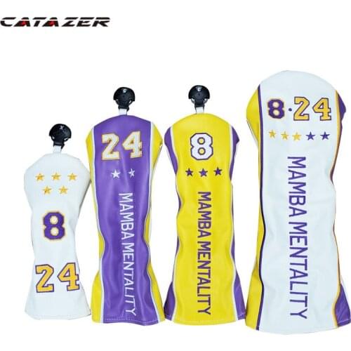 Catazer Golf Club #1 #3 #5 Wood Head Covers Driver Fairway Woods Cover PU Leather Head Covers Set Protector Golf Accessories