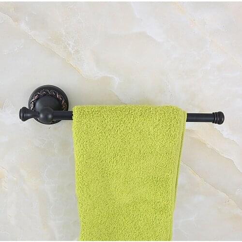 Black Oil rubbed Antique Brass Bathroom Accessory Wall Mounted Single Towel Bar Towel Rail Rack Holder Bathroom Fitting aba460