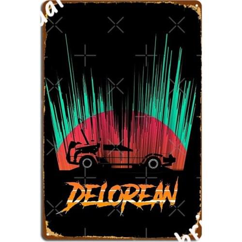 Delorean Retro Rays Metal Plaque Poster Poster Garage Club Club Party Vintage Tin Sign Poster