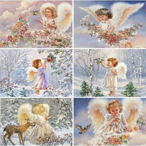 EverShine Diamod Painting Full Square Portrait Cross Stitch Diamond Embroidery Winter Picture Of Rhinestones Handmade Home Decor