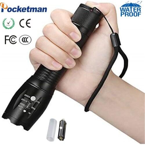 7000 lumens Lamp High Power 5 Mode T6 L2 linterna torch 18650 Battery Zoomable 5 Modes,Water Resistant Outdoor Best Camping